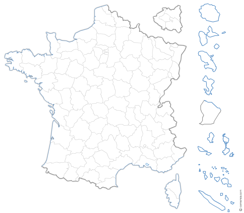 Départements de France avec Dom Tom