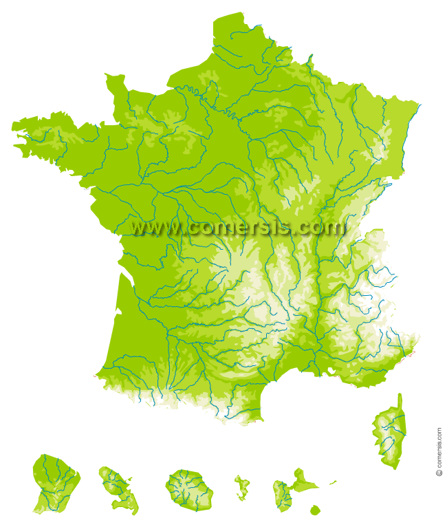 Carte du relief de France