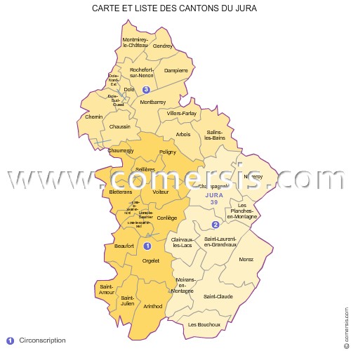 Carte des anciens cantons du Jura