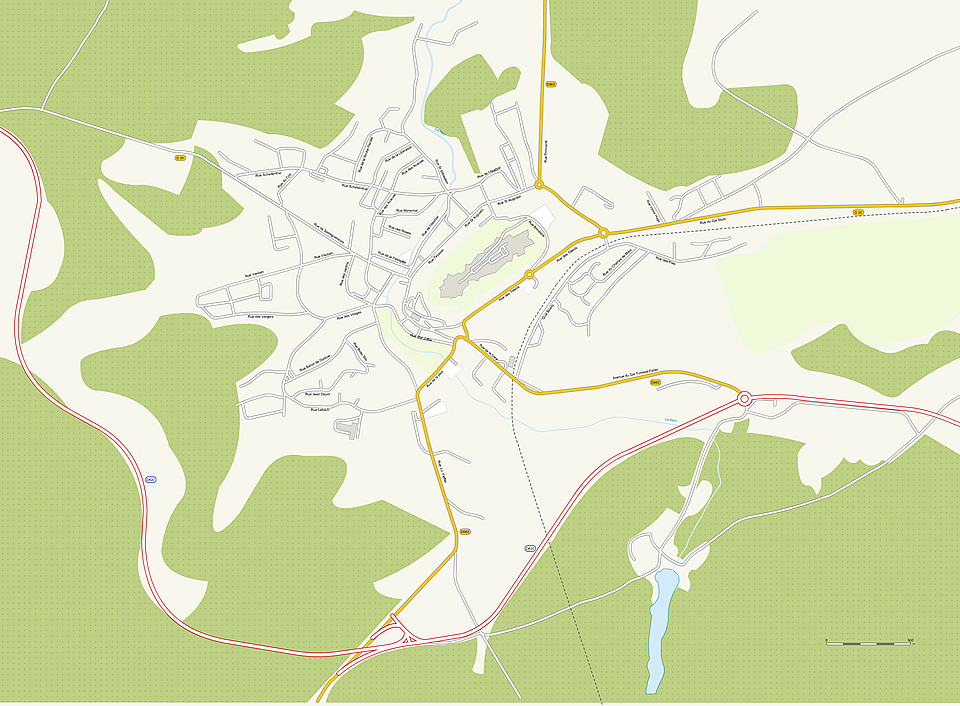 plan de la ville de Bitche en Moselle