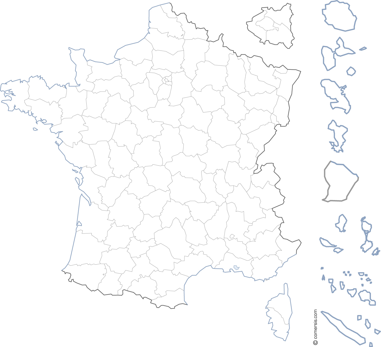 carte vierge des dom tom Carte de France gratuite