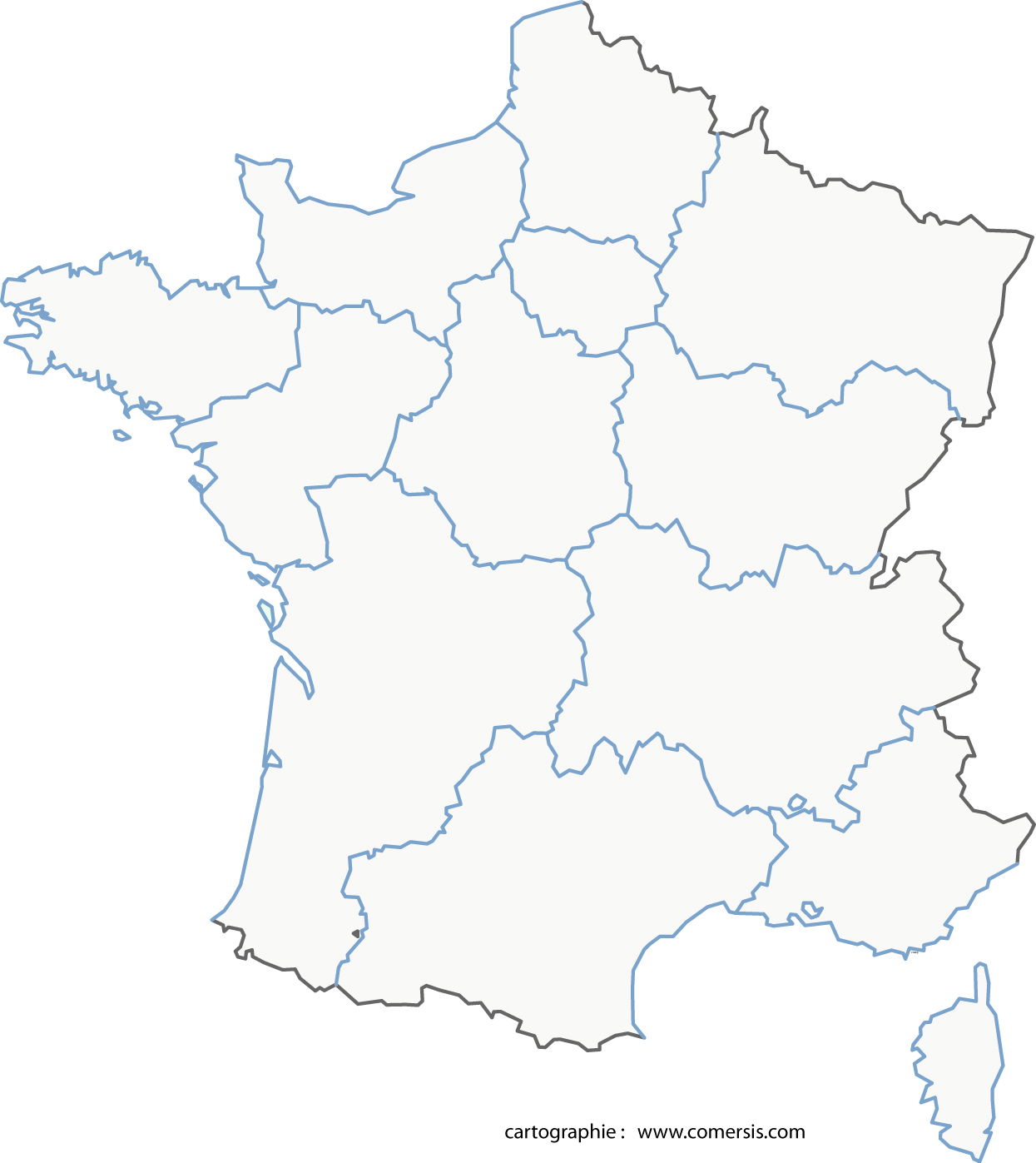 Carte De France Avec Les Régions Vierge | My blog