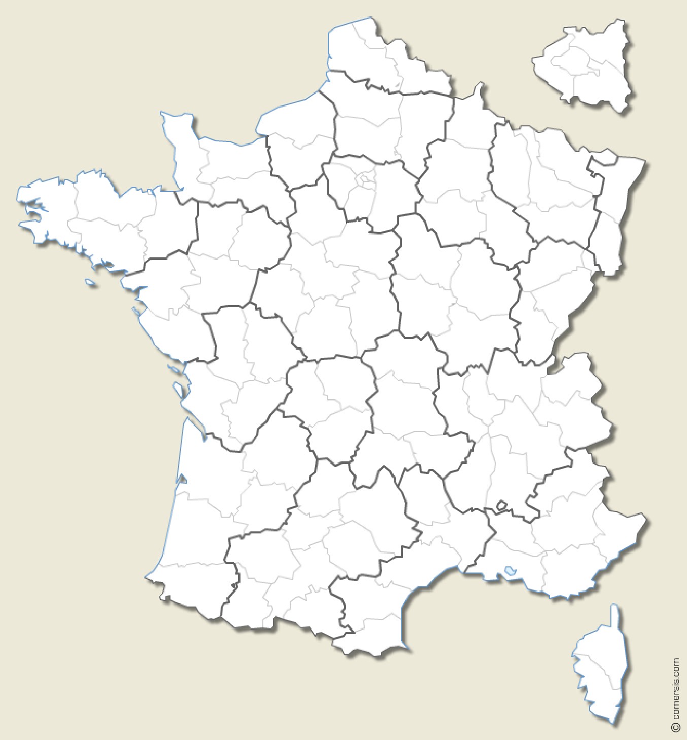 Une carte administrative de la France en téléchargement libre et gratuit  (nouvelle diffusion)
