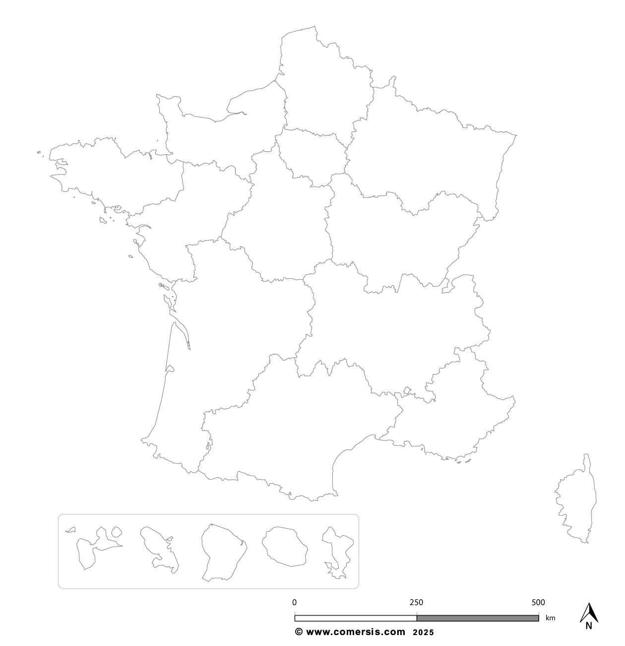 la carte de france vierge Carte de France gratuite