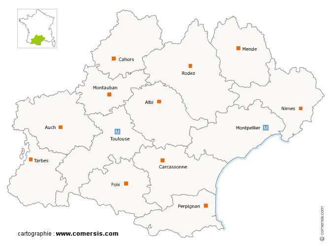 Redécoupage région Languedoc-Roussillon et Midi-Pyrénées