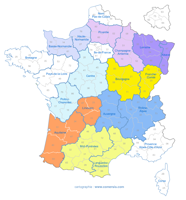 nouvelle proposition de redécoupage des régions de France