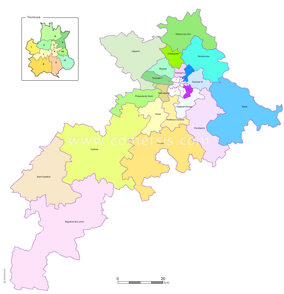 Carte modifiable des nouveaux cantons de la Haute-Garonne