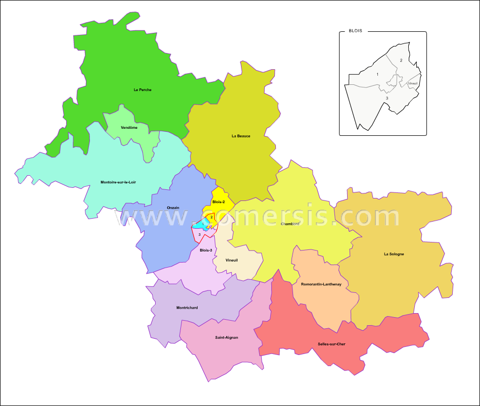 Carte modifiable des nouveaux cantons du Loir-et-Cher