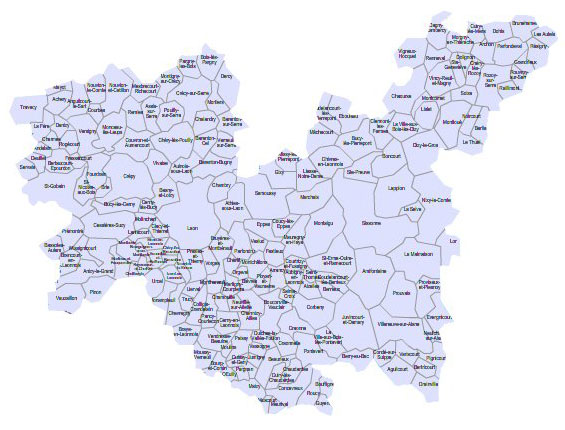 Carte 1re circonscription de l'Aisne