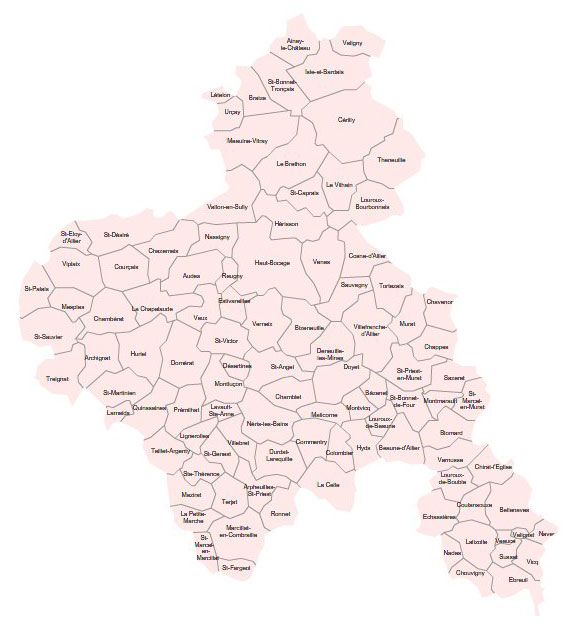 Carte 2e circonscription de l'Allier