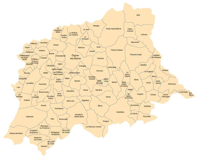 Carte 1re circonscription des Alpes-de-Haute-Provence