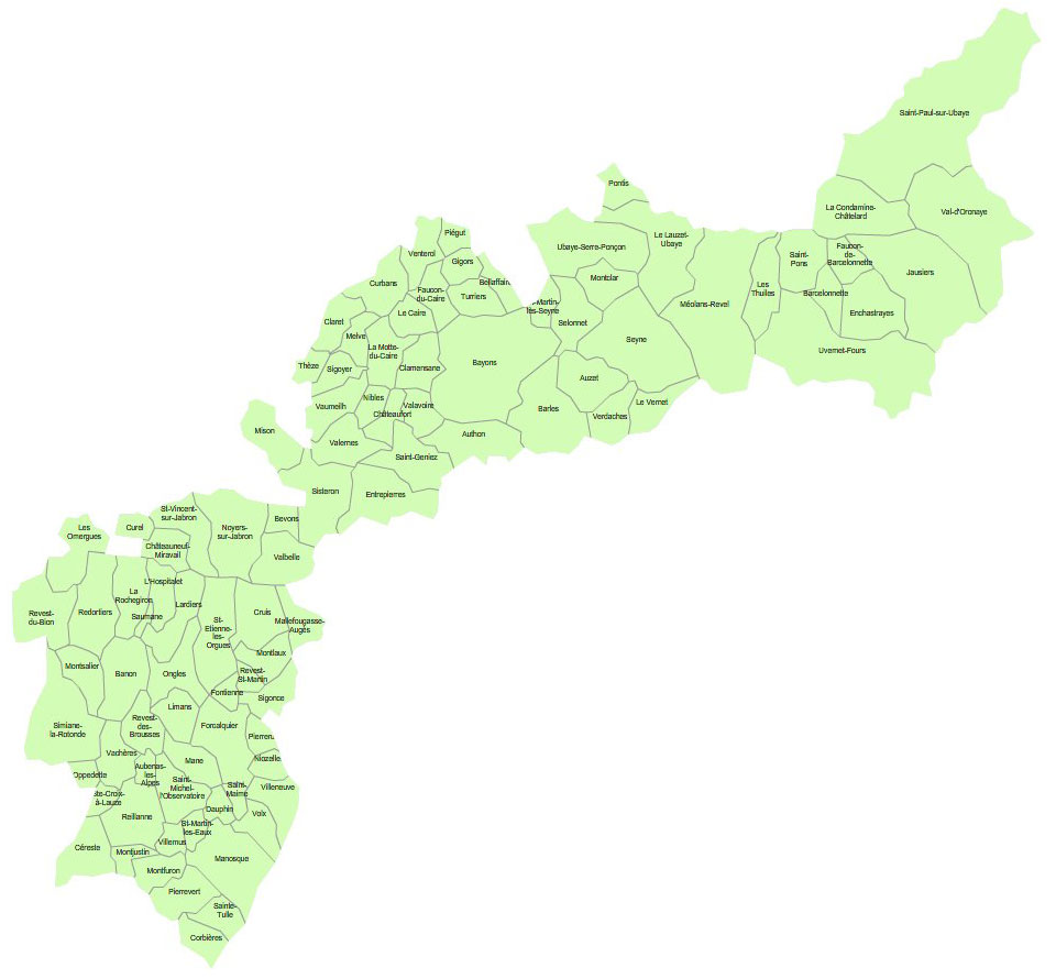 Carte 2e circonscription des Alpes-de-Haute-Provence