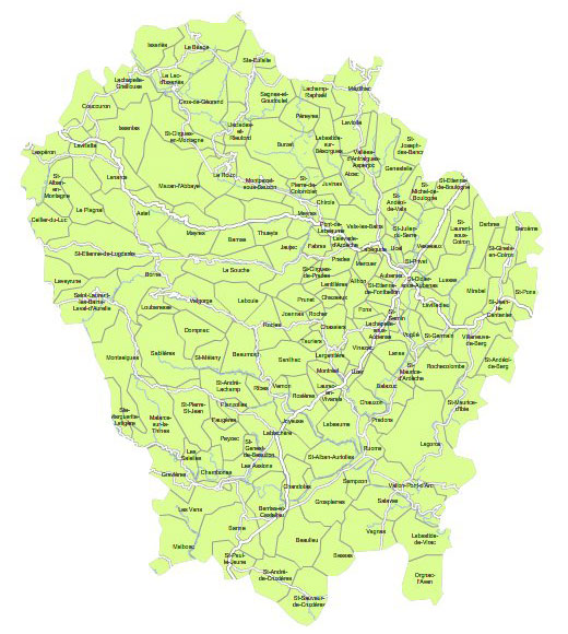 Carte 3e circonscription de l'Ardèche