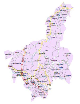 Carte 2e circonscription des Ardennes