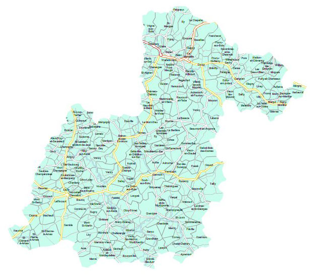 Carte 3e circonscription des Ardennes