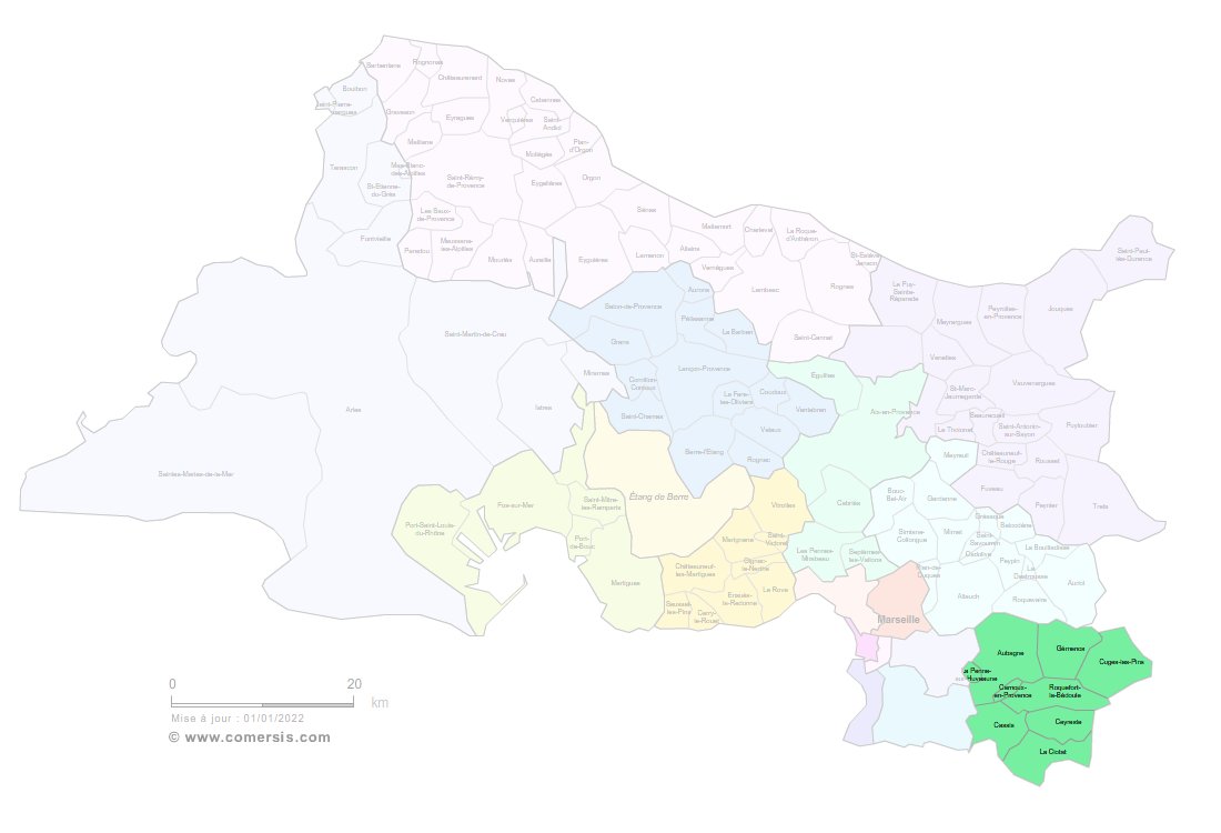 Carte 9e circonscription des Bouches-du-Rhône