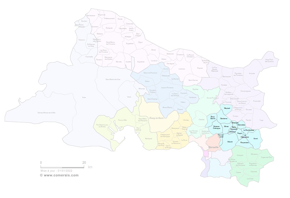 Carte 10e circonscription des Bouches-du-Rhône
