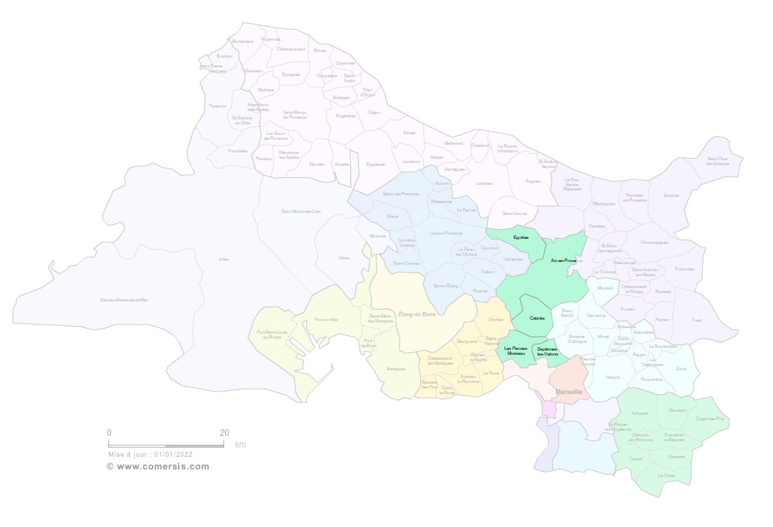 Carte 11e circonscription des Bouches-du-Rhône