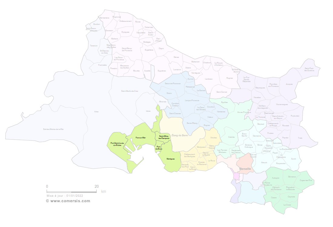Carte 13e circonscription des Bouches-du-Rhône
