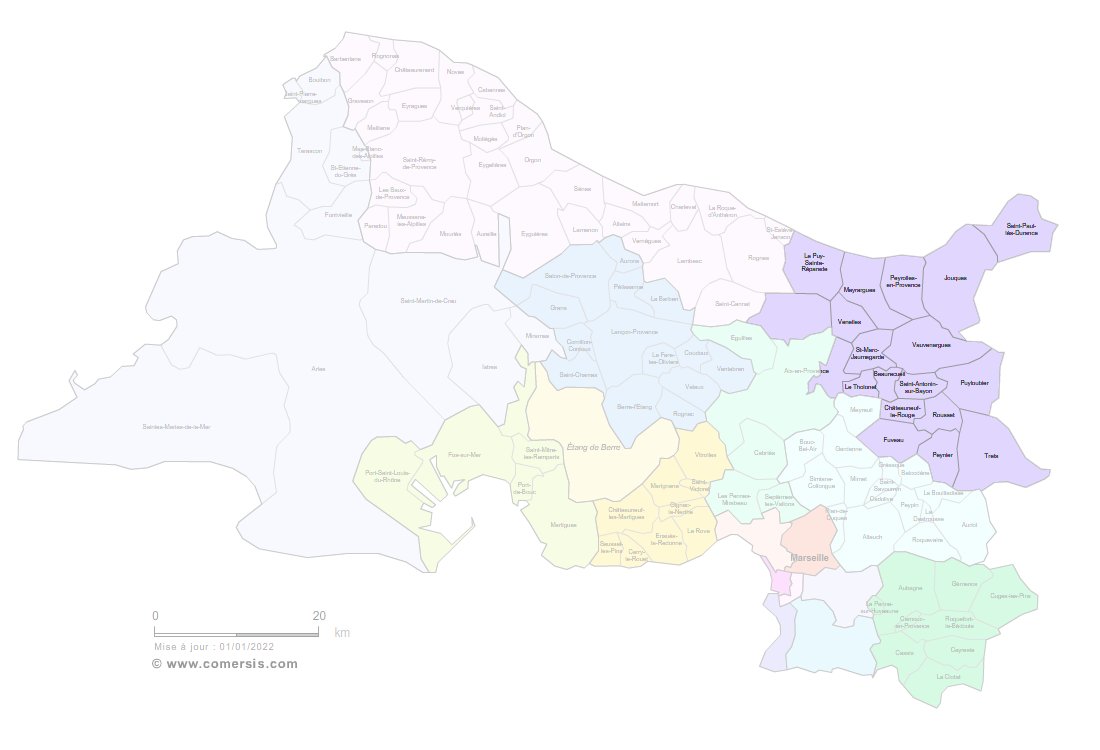 Carte 14e circonscription des Bouches-du-Rhône