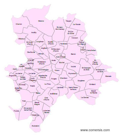 Carte 2e circonscription de la Charente-Maritime