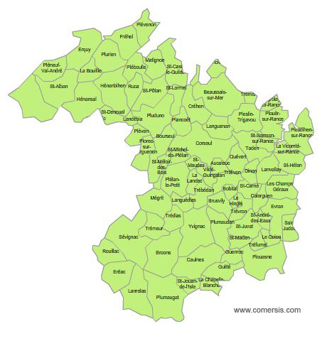 Carte 2e circonscription des Côtes-d'Armor