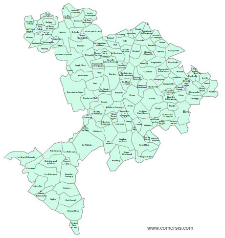Carte 2e circonscription de l'Eure