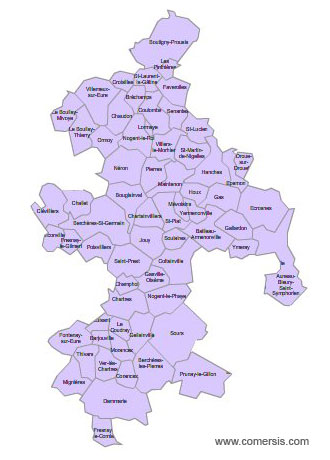 Carte 1re circonscription d'Eure-et-Loir