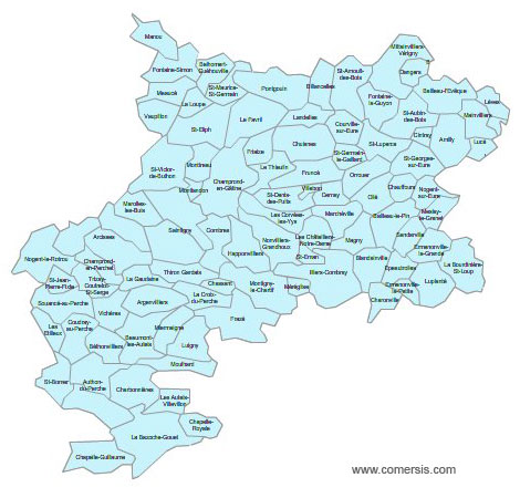 Carte 3e circonscription d'Eure-et-Loir