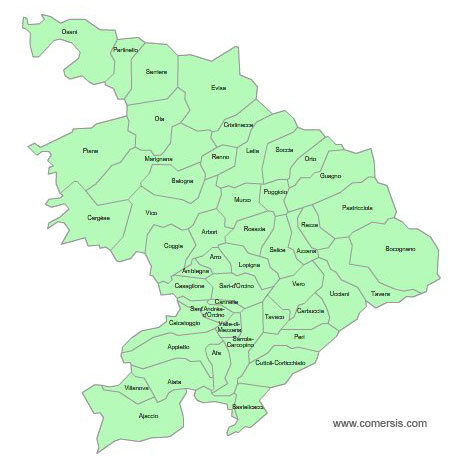 Carte 1re circonscription de la Corse-du-Sud