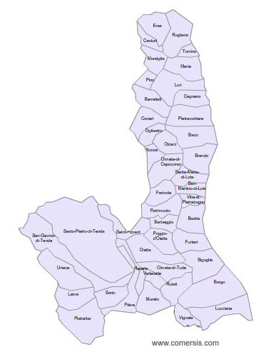 Carte 1re circonscription de la Haute-Corse