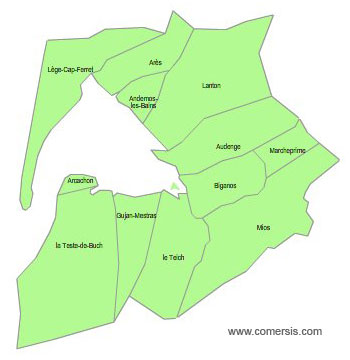 Carte 8e circonscription de la Gironde