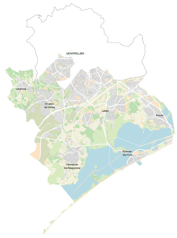 Carte 1re circonscription de l'Hérault