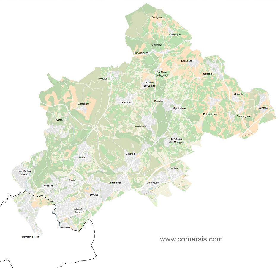 Carte 3e circonscription de l'Hérault