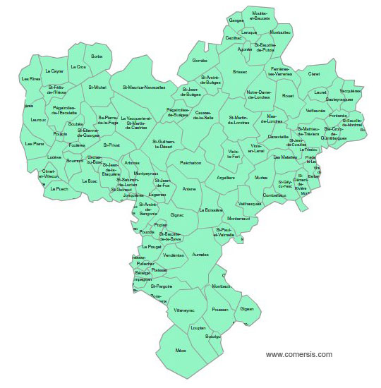 Carte 4e circonscription de l'Hérault
