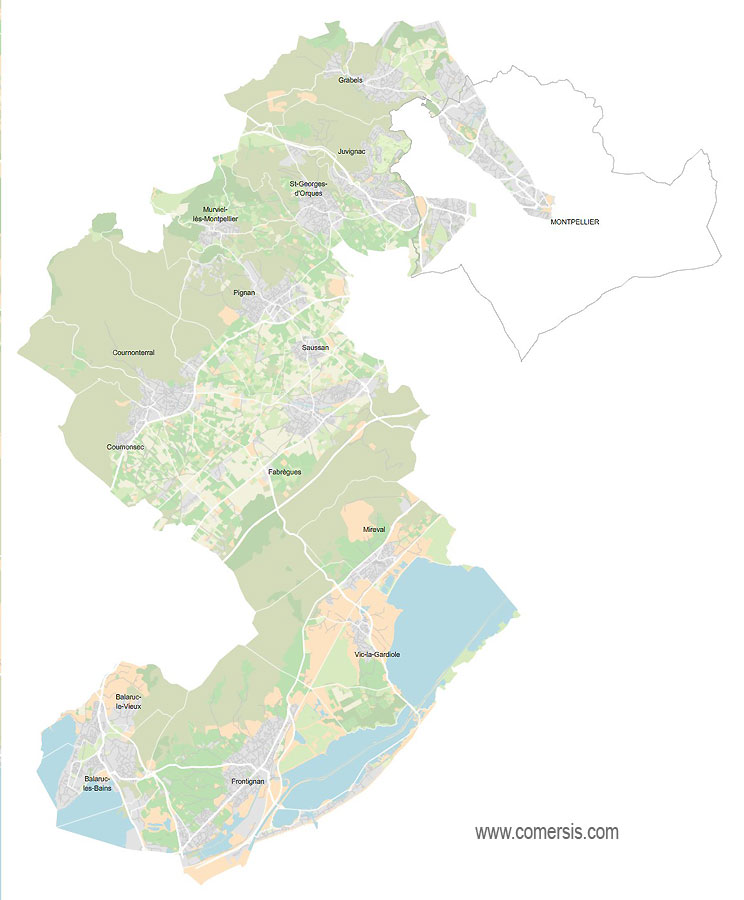 Carte 8e circonscription de l'Hérault