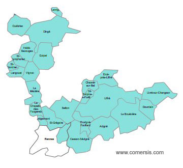 Carte 2e circonscription de l'Ille-et-Vilaine