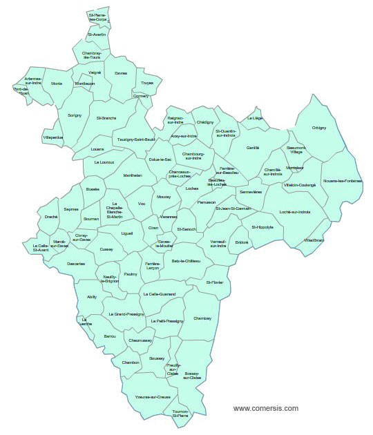 Carte 3e circonscription d'Indre-et-Loire