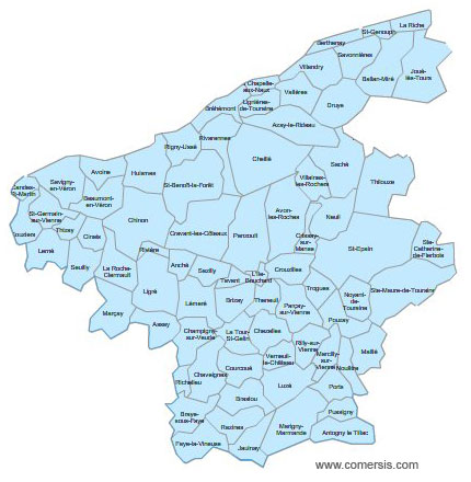Carte 4e circonscription d'Indre-et-Loire
