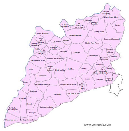 Carte 5e circonscription d'Indre-et-Loire