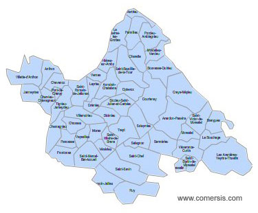 Carte 6e circonscription de l'Isère