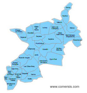 Carte 8e circonscription de l'Isère
