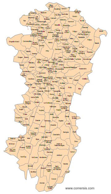 Carte 1re circonscription du Jura