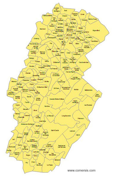 Carte 2e circonscription du Jura