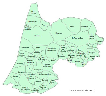 Carte 2e circonscription des Landes