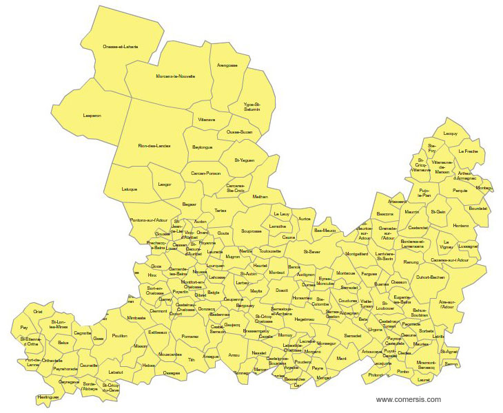 Carte 3e circonscription des Landes