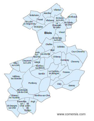 Carte 1re circonscription du Loir-et-Cher