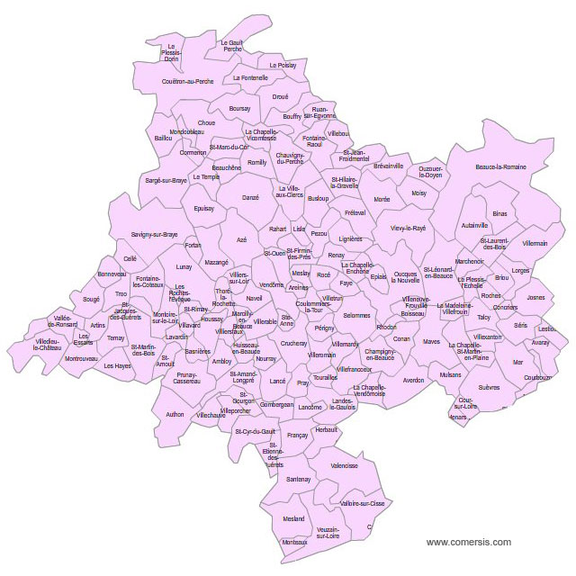 Carte 3e circonscription du Loir-et-Cher
