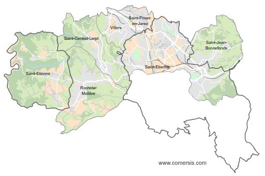 Carte 1re circonscription de la Loire