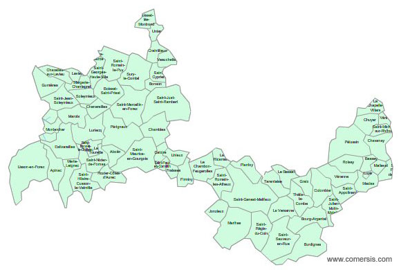 Carte 4e circonscription de la Loire